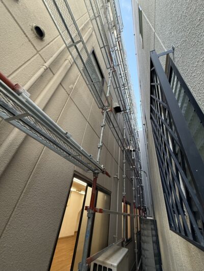 大阪市福島区　塗り替え工事足場組立